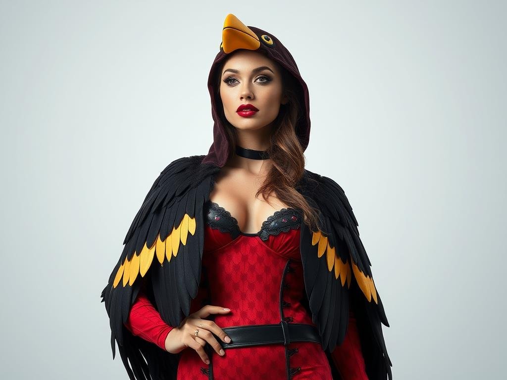 Woman in a sexy bird costume